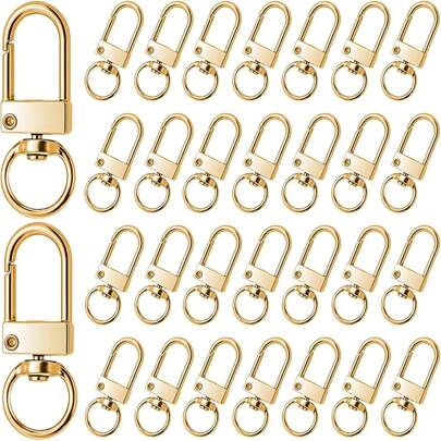 30pcs Metal Lobster Swivel Clasp Hooks, Key Chain Clips For DIY Jewelry, Keychains, Crafts And Accessory Making