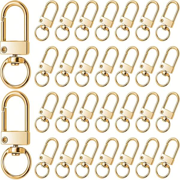 30 قطعة من خطاطيف معدنية بمفصلة دوارة لصنع المفاتيح والمجوهرات DIY والحرف اليدوية والإكسسوارات