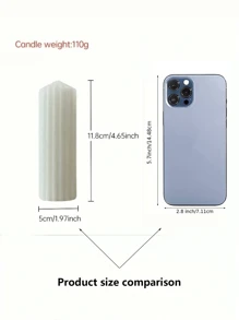 1 Piece Handmade Cylindrical Aromatherapy Candle, 3D Striped Aesthetic Ribbed Geometric Abstract Design, Suitable For Home Decoration, Fireplace, Room, Living Room, Center Decoration, Office, Atmosphere Decoration Candle, Gift Candle, Soy Candle, Candle Set, Candle Center, Birthday Candle, Candle Holder, Friend Gift, Lady Gift, Candle Home Decoration, Winter Gift, Gift Decoration, Cute Candle, Aromatherapy Candle - Multicolor - View 8