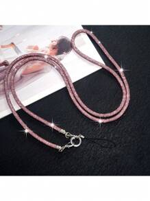 Correa para bolso de hombro desmontable de lujo con cuentas de cristal, correa cruzada de cadena de moda para bolso para mujeres, adornada con cristales para regalos de alta gama para madre, familia, amigos, cumpleaños, vacaciones, adorno para teléfono, cordón para teléfono