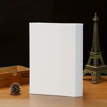 6 tấm vải canvas hình chữ nhật màu trơn, tấm vải canvas đa năng đơn giản để vẽ, trở lại trường, đồ dùng học tập - trắng - Xem 2