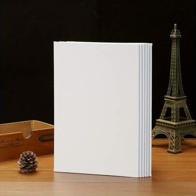 6 piezas de Lienzo de pintura rectangular de unicolor, tablero de lienzo multiusos simple para pintura, de vuelta a la escuela, útiles escolares