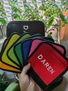 1pc Customized Embroidery Luggage Handle Cover, Personalized Creative Anti-Slip Water Resistant Suitcase Trolley Grip Protector, Multifunction, Versatile, Large Capacity, Lightweight, Functional, Practical, All-Purpose, Colorful, Cute, Adorable, Contracted, Funny, Kawaii, Y2K, Minimalist, Commuting, Business Casual, Basics, Custom, Personalized, Unique