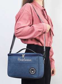 1pc Personalized Lunch Bag, Insulated Thermal Cooler Bag, Large Capacity Lunch Box Bag, Portable Tote Bag Multifunctional Picnic Bag, Suitable For Kitchen, Picnic, Gathering, Student, Office Worker, Teacher, Perfect Gift For Family, Friend, Boyfriend/Girlfriend, Christmas, Valentine's Day, Birthday - Multicolor - View 3