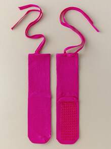 1 Paar rutschfeste Yoga Pilates Ballett Socken mit Kreuzriemen, geeignet für Yoga/Tanz/Sportoutfit, entworfen für Mädchen