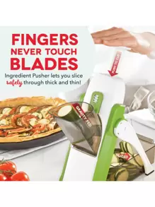 Cortador Mandolina, cortador de verduras, picador de verduras manual, rallador de verduras con protección anti-Cortes y grosor ajustable - Multicolor - Ver 10