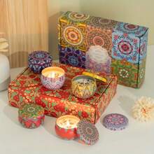 Set de 6 velas de cera de soja sin humo en latas de metal de 2.2 oz cada una, con una sola mecha y un tiempo de combustión de talla grande de 20 horas, adecuadas para yoga, baño, celebraciones estacionales y decoración navideña, regalo ideal para familiares y amigos