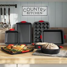 Nonstick Stackable Bakeware Set - Durable, Easy Release Baking Set, Black, 10 Pcs