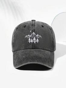 1 件男女通用山地刺绣复古棒球帽，可调节带子，适合男士日常时尚、户外露营、旅行 - C - 查看 3