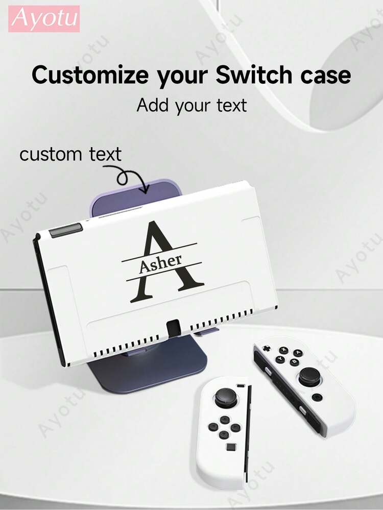 1pc Custom Text & Name Protective Case Compatible With Switch/Switch OLED/Switch Lite, Soft TPU Protective Shell Compatible With Switch Console, Switch Gaming Accessories, Switch Joy-Con Accessories, Can Charge While Docked, Great Gift For Students, Colleagues, Friends, New Year, Back To School - Multicolor - View 17