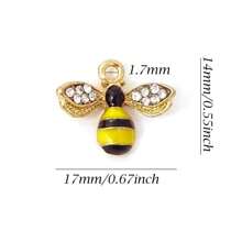 Bee Charm Pendants With Rhinestone, Honeybee Charms Pendants For Jewelry Making, DIY Craft, Earring, Necklace And Bracelet