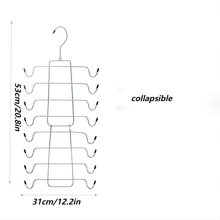 1pc Multi-Functional Foldable Stainless Steel Garment Rack, Household Stainless Steel Lingerie Storage Rack, Multi-Layer Non-Marking Storage Shelf, Clothes Storage Hanger, Storage Supplies - Silver - View 6