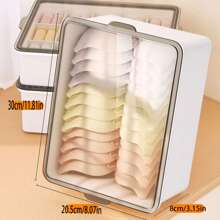 1pc Underwear Bra Socks Organizer Box, 10/15 Grids No Partition, Lightweight Plastic With Transparent Cover, Convenient For Home And Bathroom Drawer Storage - Multicolor - View 14