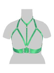 Women Plus Size Harness Strappy Hollow Out Cross Elastic Cage Bra Cupless Bra Body Lingerie For Ladies - Multicolor - View 7
