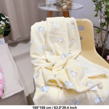 WholeNight 1pc Ins Cartoon Plush Throw Blanket, Soft & Skin-Friendly Flannel Blanket, Lightweight For Spring/Summer/Autumn, Suitable For Indoor, Camping, Air-Conditioned Room, Sofa, Home, Both Boy And Girl Love Valentine - White - View 11
