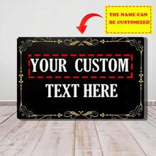 1 件个性化金属铭牌，可定制文字欢迎标志，防水，无需电力，8x12 英寸家居装饰 - 彩色 - 查看 4