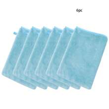 6 pièces Gant de toilette en microfibre doux pour le visage, gant de douche, gant démaquillant réutilisable, style européen, 15 cm x 20 cm