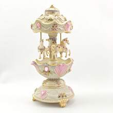 Rotating Carousel Heart-Shaped Music Box, Home Decor Gift For Mother's Day