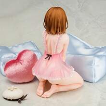 害羞的粉色连衣裙女孩雕像，工艺精湛的雕像，适合桌面摆放、卧室装饰，是节日期间送给朋友的完美礼物 - 多色 - 查看 3