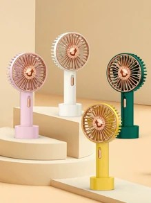 AOYI Mini Handheld Fan, Small Desk Fan With Base, Portable Personal Fan For Summer, 2 Speed Adjustable, 500mAh, USB Rechargeable Battery Fan For Students, Office Workers, Hand Fan For Travel, Home, Office, Lash Makeup, Study, Working - 彩色 - 查看 1