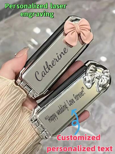 Customizable Laser Engraved 2-In-1 Folding Hair Brush With Mirror - Compact, Portable Folding Hair Comb - Multifunctional Design For Women And Girls, Ideal For Travel, Suitable As A Gift For Wedding, The Folding Comb, Engrave A Name, Date Or Other Special Mark On The Comb To Make It More Personalized., Multi-Functional, Ornamental, Letter, Exquisite, Stylish, Vintage, Unique, Customized, Personalized, Custom, Ideal Gifts For Her, Girlfriend, Her, Grandparents, For Anniversaries, For Weddings,Multi-Functional,Ornamental,Letter,Solid Color,Exquisite,Stylish,Vintage,Modern,Colorful,Leisure,Basics,Casual,Soft,Unique,Customized,Personalized,Custom,Ideal Gifts For Her,Girlfriend,Her,Boyfriend,Friends