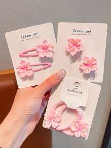 全新儿童樱花发夹和发环、粉色樱花发夹、婴儿侧刘海发饰 - 彩色 - 查看 6