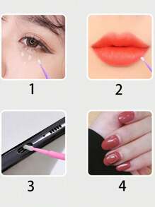 50/100 件纳米清洁棉签，超精细卸妆棉签，用于眼部化妆、轮廓、眼线、睫毛、嘴唇和皮肤清洁 - 彩色 - 查看 3