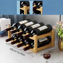 1 件多层竹制酒架 - 现代简约设计，易于组装，小型桌面葡萄酒展示和储存整理器，非常适合放置和储存葡萄酒，送给父亲的礼物 - 本色 - 查看 11