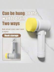 1pc Handheld Electric Cleaning Brush With 5pcs Replacement Head Electric Spin Scrubber,Bathroom Cleaning Brush Power Scrubber For Kitchen, Bathroom Tub, Home,Shower Tile, Carpet Bidet, Cordless Spin Scrubber Household Suppliers Gadgets. (This Product Is Suitable For Cleaning General Stains. For Excessively Difficult-To-Clean Stains, Please Use Other Products With Higher Power.) - Multicolor - View 7