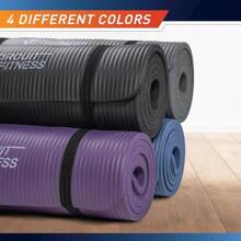 Esterillas de yoga multiusos antideslizantes Fitness by con correa de transporte, opciones deúltiples grosores y colores - Gris pizarra (1/2 pulgada) - Ver 3