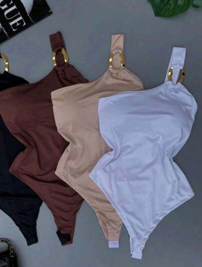 BODY MULA MANCA FEMININO SUPLEX COM FIVELA.