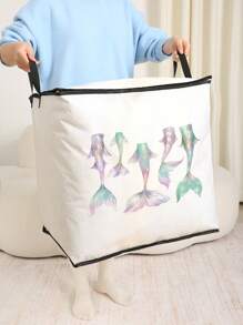 1 Piece, Portrait Pattern Printed Large Capacity Storage Bag, Wardrobe Organizing Storage Bag, Foldable Clothing Storage Box, With Sturdy Zipper Clothing Storage Container, Suitable For Clothing, Blankets, Quilts, Etc - Multicolor - View 8