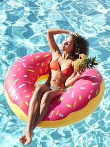 1 Piece Outdoor Fashion Inflatable Donut Swimming Ring, Thickened Pvc Material Water Sports Beach Pool Party Float, Summer Water Recreation Activities