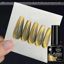 6pcs/Set Cat Eye Magnetic Gel Kit, Polish Uv Gel Enamel Poly Gel With Beautiful Cat Eye Effect Nails - Multicolor - View 4