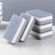 5件装厨房清洁洗碗双面海绵块家用洗碗加厚海绵布清洁用海绵布 - 黑與白 - 查看 3