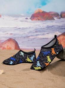 1 Pair Boys' Cartoon Stylish Comfortable Casual Lightweight Breathable Water Shoes, Suitable For Summer - Black - View 2