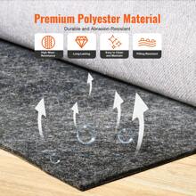Carpet Pad Clip, 9' X 12'/4' X 6'/8' X 10' Protective Cushioned Carpet Pad, 0.24"/0.47" Thick - Double Sided Felt, 2-3㎡/7-8㎡/10-11㎡ Area Range Premium Comfort Underfoot Carpet Pad Carpet Pad For All Floors, Gray - 24.03 Sq.ft,48 X 72 Inches - View 4