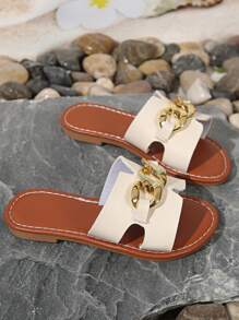 2025 New Children's Slippers, Fashion Slippers, Bohemian Style Slippers, Soft Sole Wear-Resistant Casual Slippers, Slippers, Golden Buckle Slippers