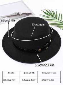 这款优雅的羊毛毡帽适合夏季海滩、女士日常和度假穿着，饰有圆形铆钉和对称腰带，是一款装饰性的西部牛仔帽，适合即将到来的复活节和夏季。 - 純色 - 查看 11