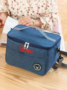 1pc Personalized Lunch Bag, Insulated Thermal Cooler Bag, Large Capacity Lunch Box Bag, Portable Tote Bag Multifunctional Picnic Bag, Suitable For Kitchen, Picnic, Gathering, Student, Office Worker, Teacher, Perfect Gift For Family, Friend, Boyfriend/Girlfriend, Christmas, Valentine's Day, Birthday - Multicolor - View 8