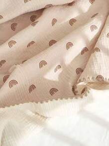 4 层平纹细布襁褓毯，舒适透气大号新生儿襁褓包 - 彩虹 - 查看 5