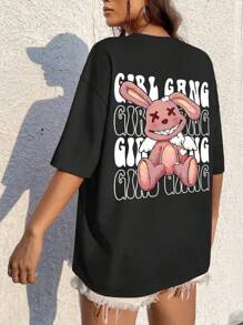 Unisex T-Shirt Women Men Basic T-Shirt - 黑色 - 查看 3