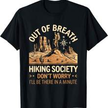 Out Of Breath Hiking Society Wildlife Camping Wilderness T-Shirt - 黑色 - 查看 1