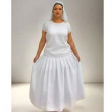 Roupa Feminina Umandanda Candomble Oxford Saia e Camisu 2 peças - Branco - Visão 2