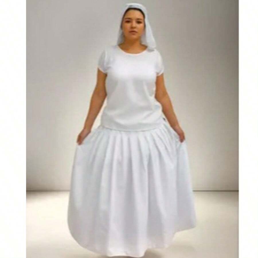 Roupa Feminina Umandanda Candomble Oxford Saia e Camisu 2 peças