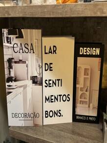 Kit With 3 Fake Books Desk Book Organizer Box Decorative Object Holder - CASA - Ver 5