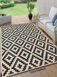 Waterproof Outdoor Rug, 5x8 Ft, Reversible Plastic Grass Patio Carpet For Garden, Camping, RV, Suitable For Yard, Patio, Balcony, Outdoor Entrance, Backyard, Bench, Picnic, Camping, Pool Deck, Black And Beige - Beige - View 7