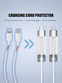 5 PCS Charging Cable Protective Covers, Mobile Data Cable Protectors, Anti-Break Charging Cable Covers With Dust Caps Travel Essentials Travel Accessories Travel Must Haves - Multicolor - View 4