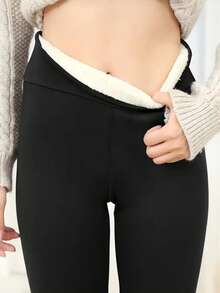Thermal Fuzzy Leggings - Black - View 6