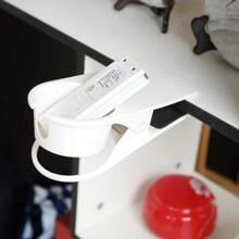 Porte-gobelet de bureau à pince pour économiser de l'espace, grande pince de table multifonctionnelle, support de tasse pour bouteille de boisson, blanc